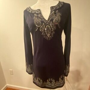 INC Navy Sequins Dress Size Small